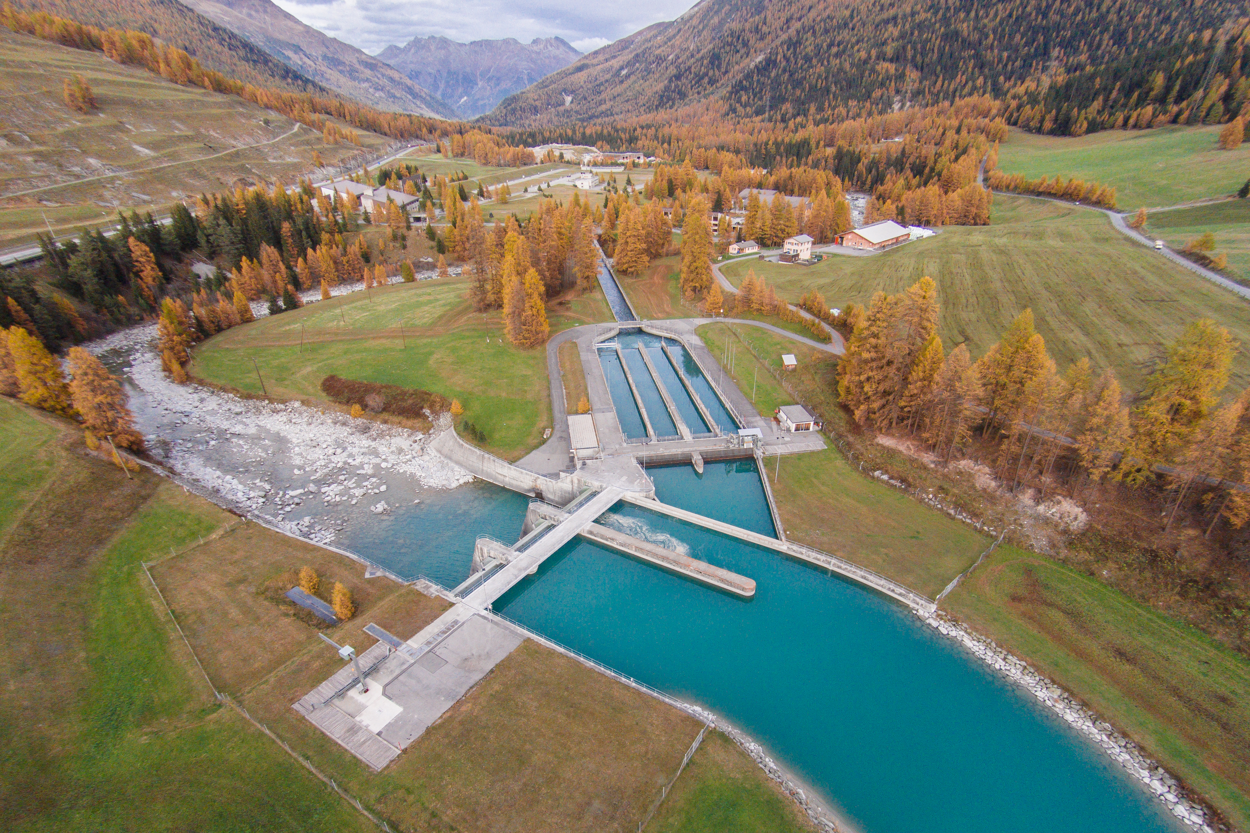 Wasserfassung S-chanf - Vogelperspektive Wasserfassung S-chanf