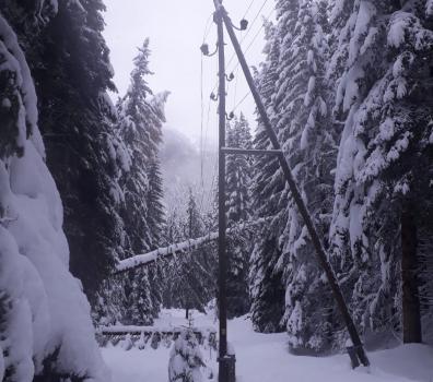 er frühe Wintereinbruch führt zu Stromunterbrüchen