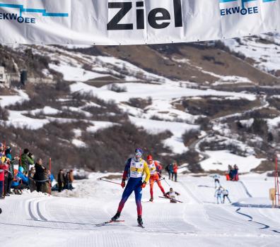 Ziel des Rennens Passlung Martina-Scuol in Scuol