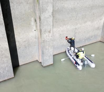 Ausgleichsbecken Pradella - Zustandsuntersuchung PUR-Abdichtung Kraftwerksaussenwand