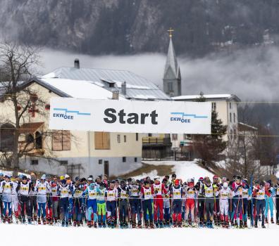 Vor dem Start des Rennens Passlung Martina-Scuol in Martina