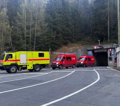 Notfallübung im Tunnel Munt La Schera
