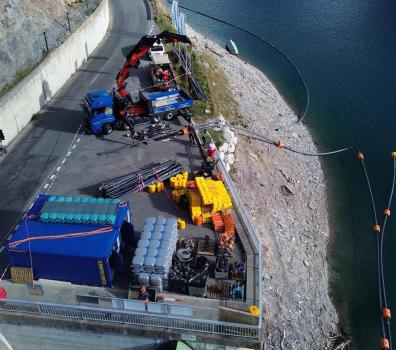 Freilegung Grundablass_Baustelleninstallation Punt dal Gall