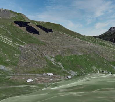 Visualisierung der Photovoltaikanlage ScuolSolar - Sicht von Schlivera